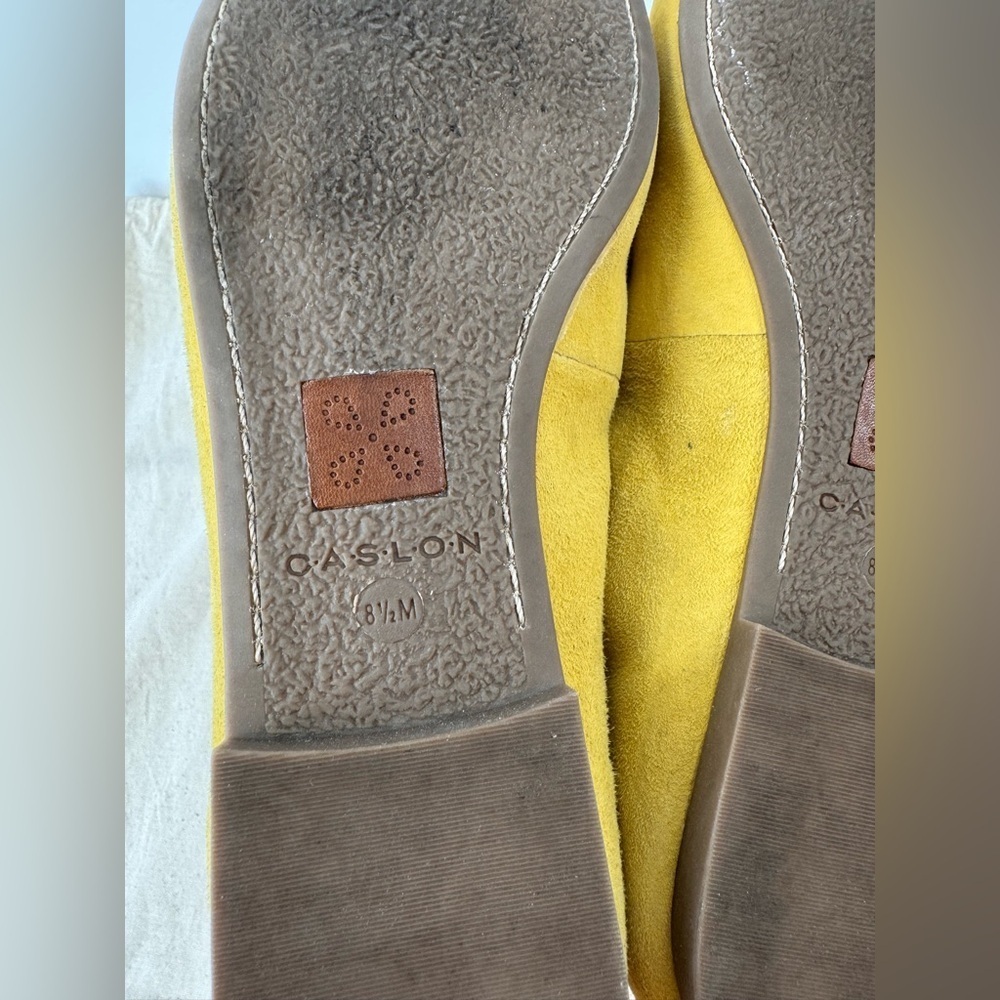 Caslon Women Yellow Leather Suede Loafers Size 8.5 - Picture 6 of 6